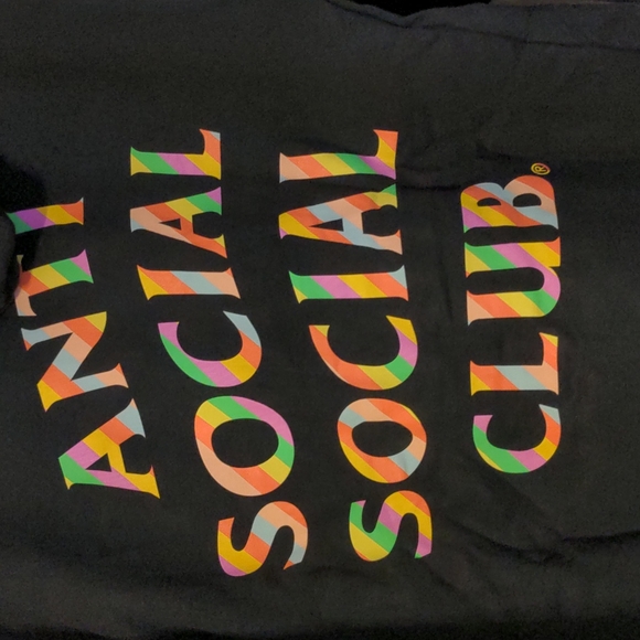 Anti social social club black  multi color logo hoodie  nwt - Picture 6 of 8